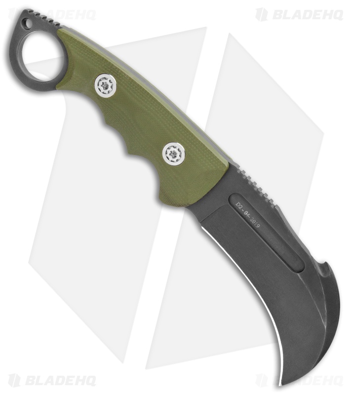 Andre De Villiers Gaboon Fixed Blade Knife OD Green (4" Black) AdV