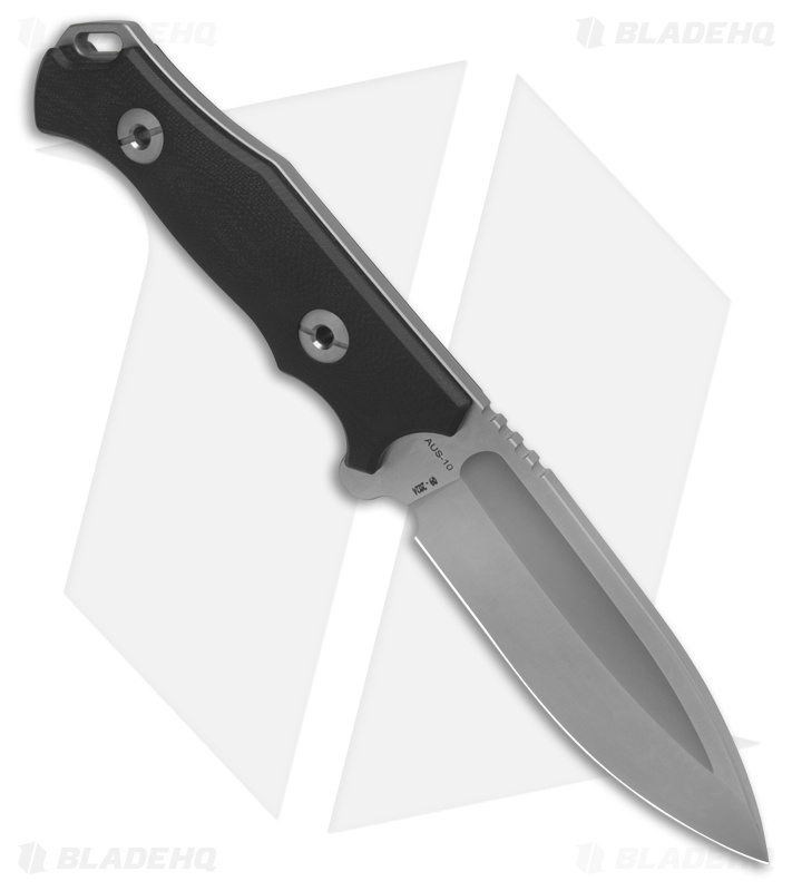 Andre De Villiers Kudu Hunter Fixed Blade Knife Black G-10 (4.5" Satin)