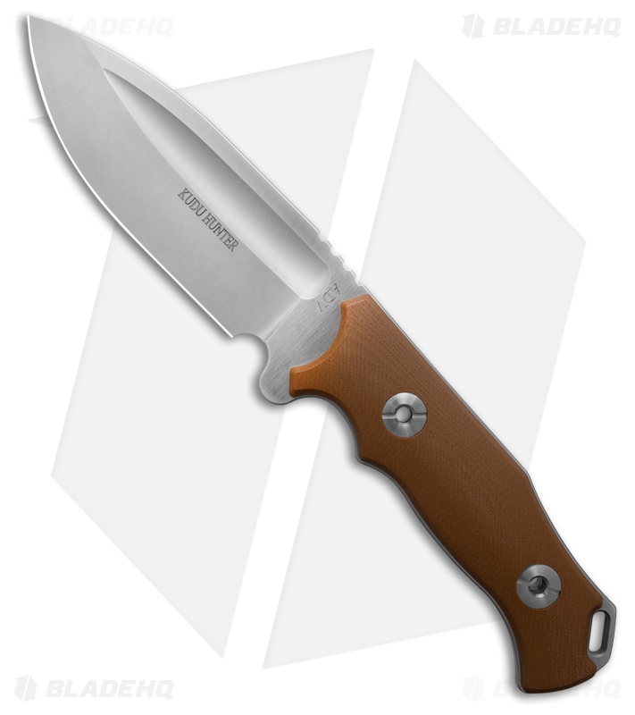 Andre De Villiers Kudu Hunter Fixed Blade Knife Tan G-10 (4.5" Satin)