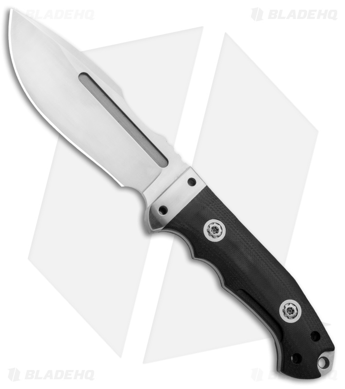 Andre De Villiers Megapoon Fixed Blade Black G-10 w/ Fire Striker (4.8" Satin)