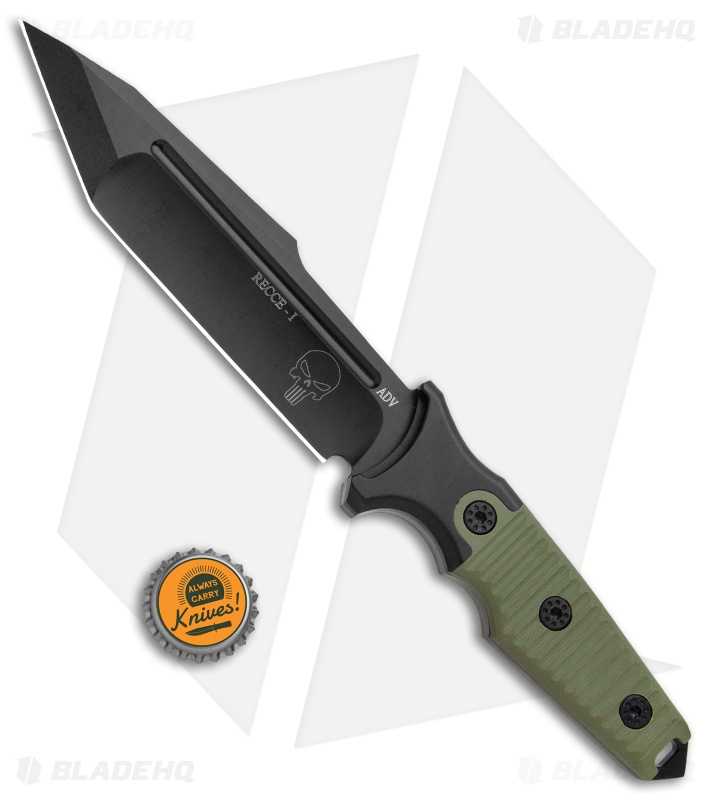 Andre De Villiers Recce-1 Fixed Blade Knife Green G-10 (6.5" Black) AdV 