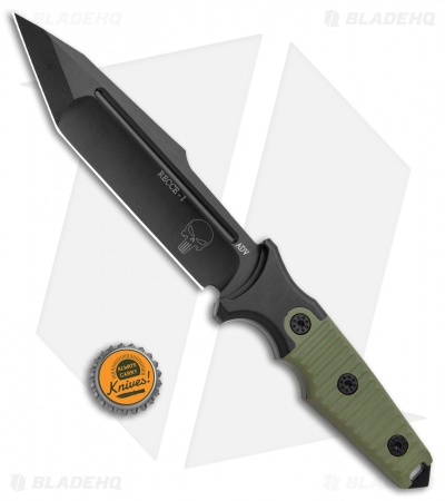 Andre De Villiers Recce-1 Fixed Blade Knife Green G-10 (6.5" Black) AdV 