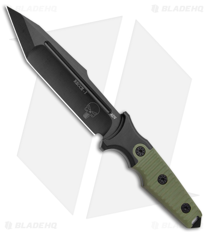 Andre De Villiers Recce-1 Fixed Blade Knife Green G-10 (6.5" Black) AdV 