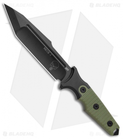 Andre De Villiers Recce-1 Fixed Blade Knife Green G-10 (6.5" Black) AdV 