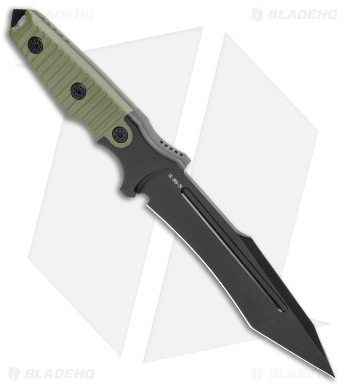 Andre De Villiers Recce-2 Fixed Blade Knife Green G-10 (6.5" Black) AdV 