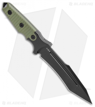 Andre De Villiers Recce-2 Fixed Blade Knife Green G-10 (6.5" Black) AdV 