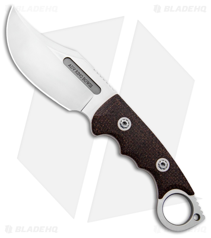 Andre De Villiers Ring Bowie Fixed Blade Knife Burlap Micarta (4.63" Satin)