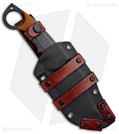 Andre De Villiers Ring Bowie Fixed Blade Knife CF/Tan G-10 (4.63" Black)