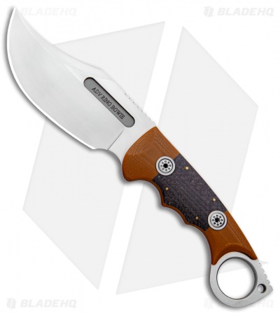 Andre De Villiers Ring Bowie Fixed Blade Knife LSCF/Tan G-10 (4.63" Satin)
