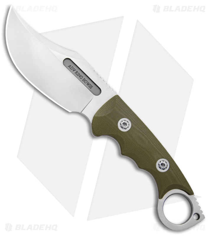 Andre De Villiers Ring Bowie Fixed Blade Knife OD Green (4.63" Satin)