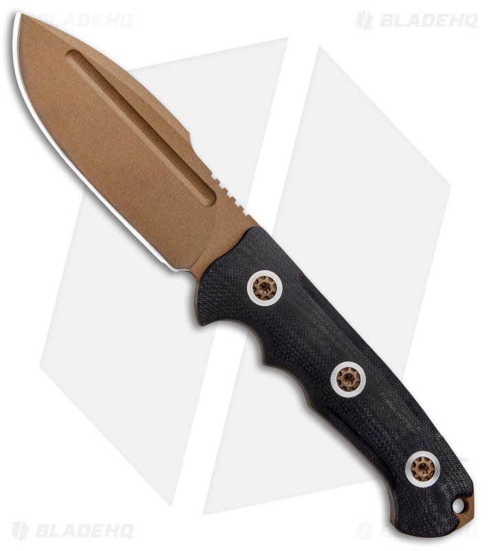 Andre De Villiers Harpoon Fixed Blade Knife Black G-10 (4.1" Bronze) AdV
