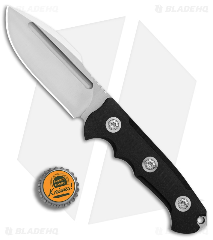 Andre De Villiers Harpoon Fixed Blade Black G-10 w/ Collars (4.1" Satin) AdV