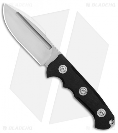 Andre De Villiers Harpoon Fixed Blade Black G-10 w/ Collars (4.1" Satin) AdV