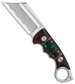 Andre De Villiers Ring Butcher Fixed Blade Green Pine/Micarta (4" Satin) AdV