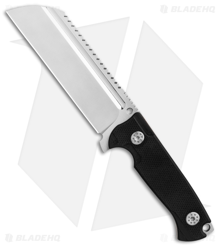 Andre De Villiers Saw Butcher Fixed Blade Knife Black G-10 (5.8" Satin D2) AdV