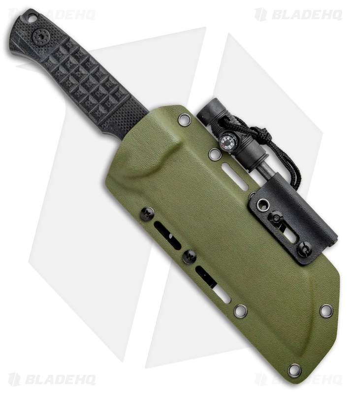 Andre De Villiers Saw Butcher Fixed Blade Knife Frag Black G-10 (5.8" Blk Hamon)