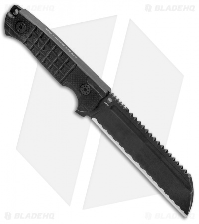 Andre De Villiers Saw Butcher Fixed Blade Knife Frag Black G-10 (5.8" Blk Hamon)