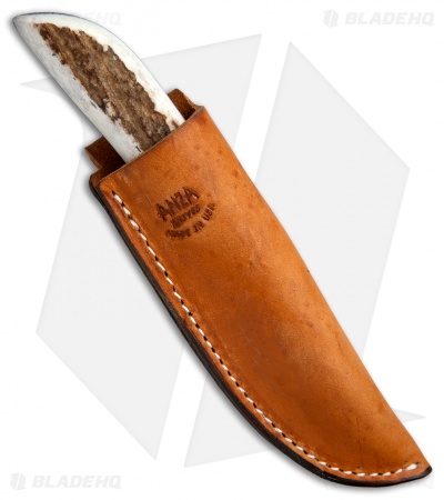 Anza Knives JWK1-FE Tanto Fixed Blade Knife Stag Horn (4" Plain)