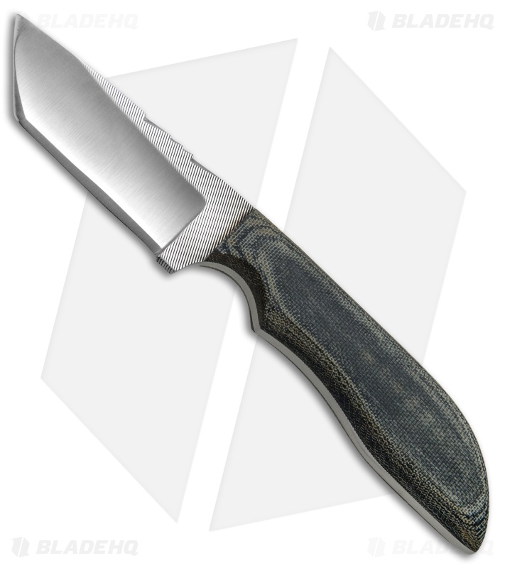 大型アンモナイト② Anza Knives MC-2M Tanto Fixed Knife Gray Micarta - Blade HQ