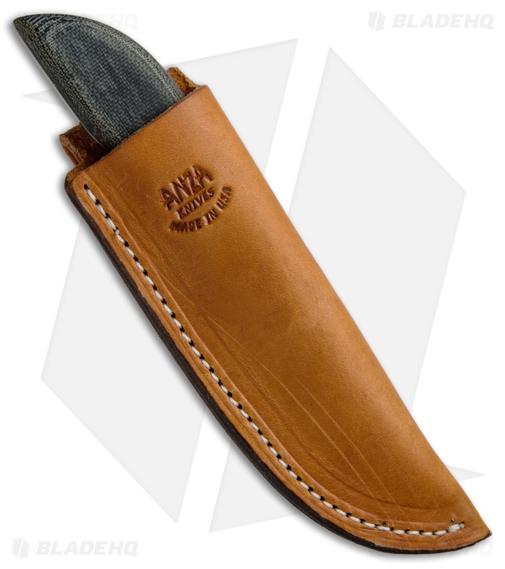 Anza Knives MC-2M Tanto Fixed Knife Gray Micarta - Blade HQ