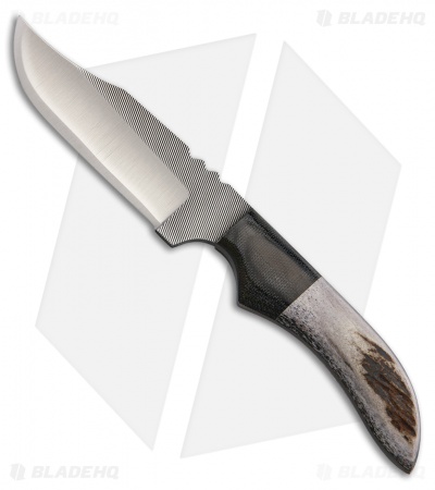 Anza Knives JWK-1 Fixed Blade Knife Elk and Micarta (4.00" Satin)