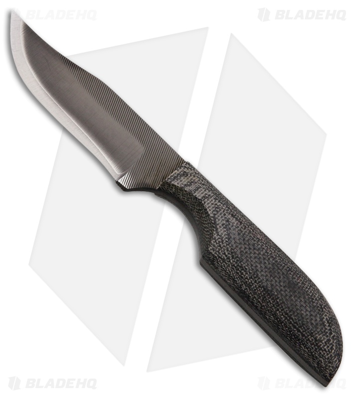 Anza Knives LBK-M Fixed Blade Knife Black Canvas Micarta (2.625 Black)