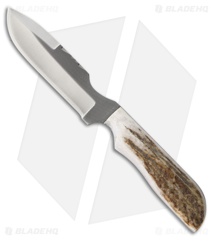 Anza Knives MC-9FE Fixed Blade Knife Full Stag (4.75" Satin)
