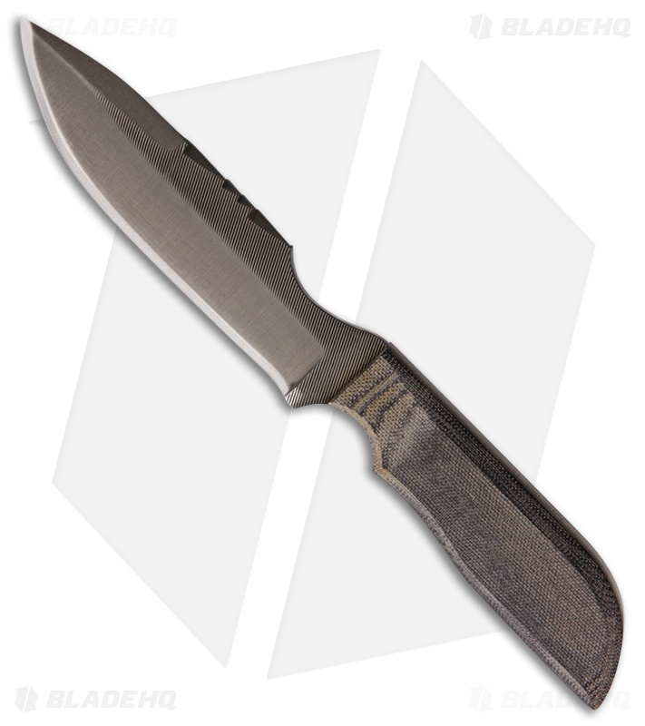 Anza Knives MC-9M Fixed Blade Knife Black Canvas Micarta (4.75" Bronze Satin)