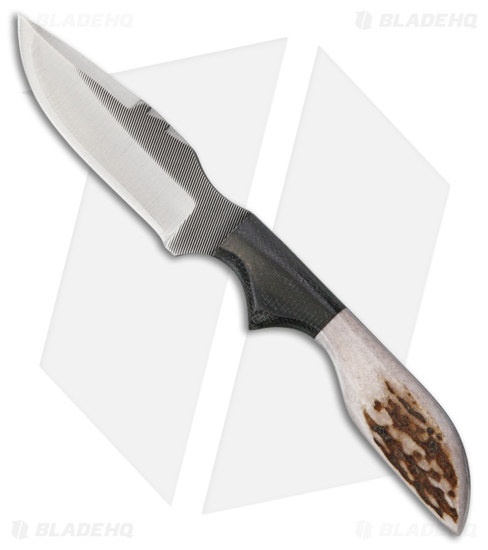 Anza Knives Mini SWAT E Fixed Blade Knife Stag (3" Satin) Blade HQ