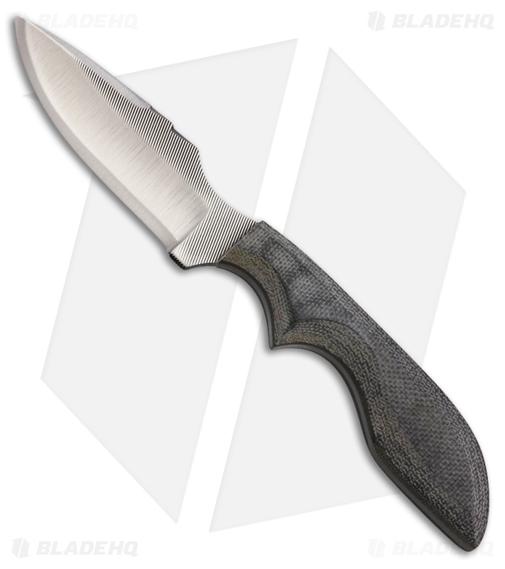 Anza Knives Mini SWAT M Fixed Blade Knife Black Canvas Micarta (2.75" Satin)