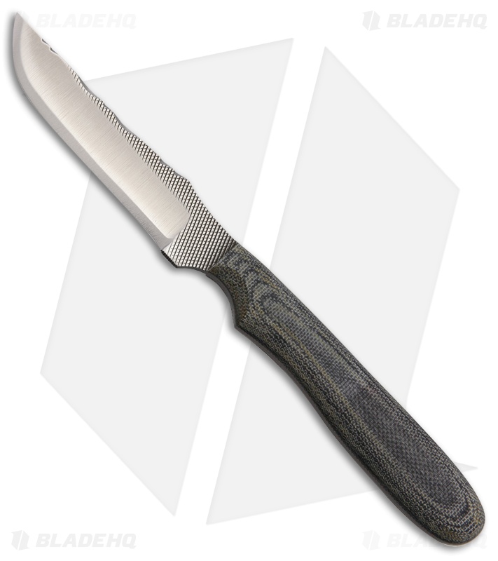 Anza Knives NK-M Fixed Blade Knife Black Canvas Micarta (3.25" Satin)