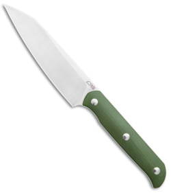 CJRB Silax Fixed Blade Knife Green G-10 (5.1" Satin) 