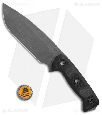 Atlas Dynamic Defense Harbinger Rex Fixed Blade Knife Black G-10 (6.4" Acid SW)