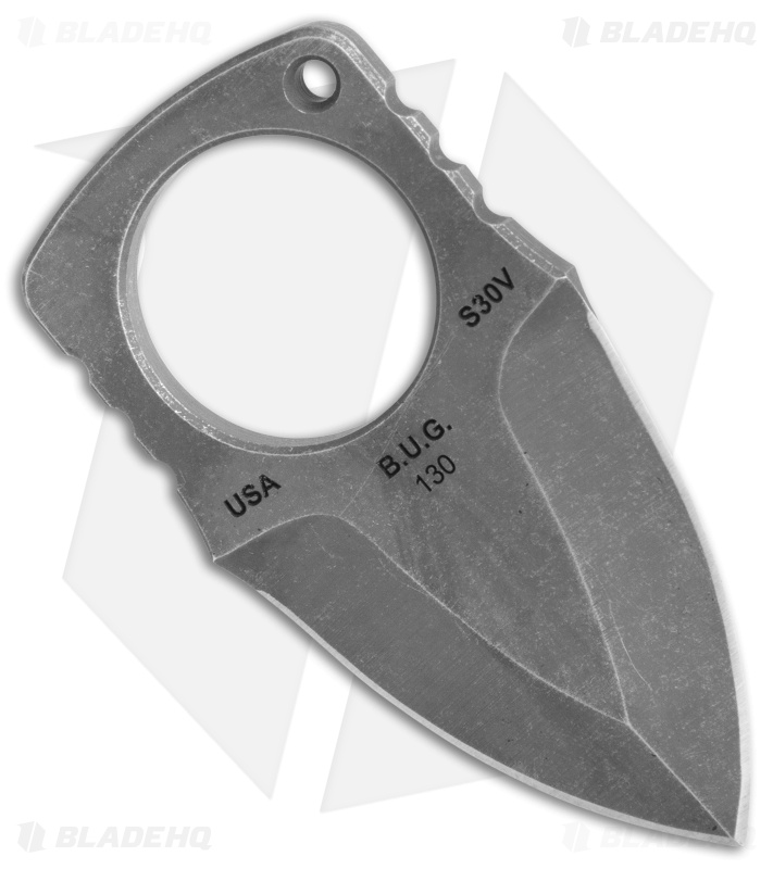 Atlas Dynamic Defense BUG Neck Knife Fixed Blade (1.5" Acid Stonewash)