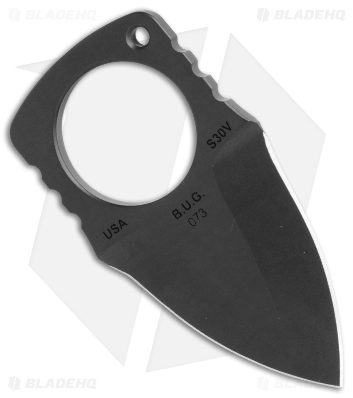 Atlas Dynamic Defense BUG Neck Knife Fixed Blade (1.5" Black)