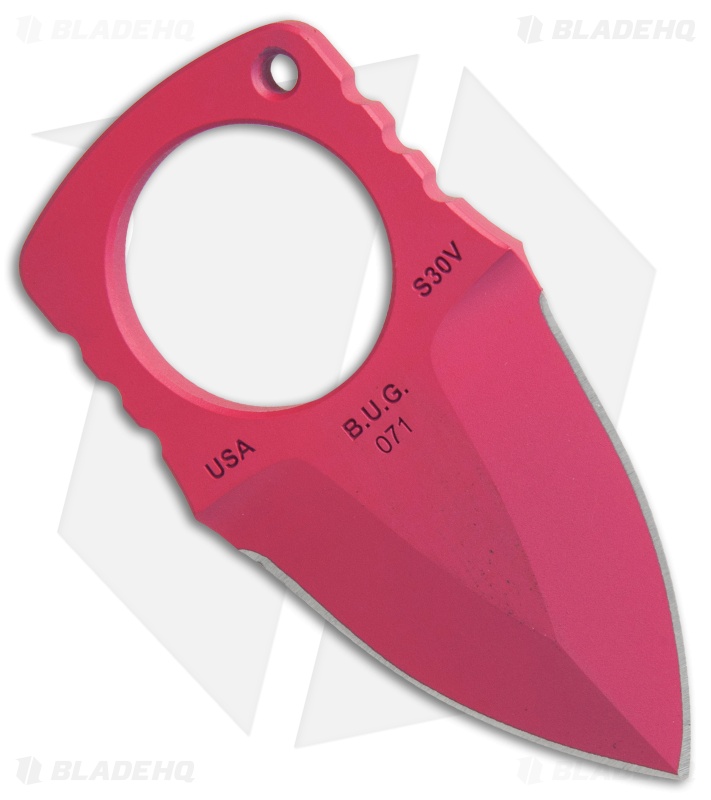 Atlas Dynamic Defense BUG Neck Knife Fixed Blade (1.5" Pink)