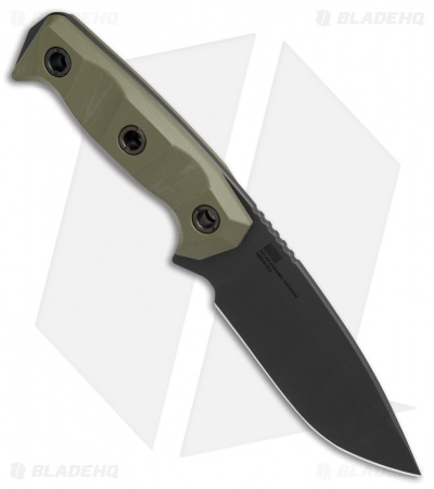 Atlas Dynamic Defense Harbinger Fixed Blade Knife OD Green G-10 (4.9" Black)