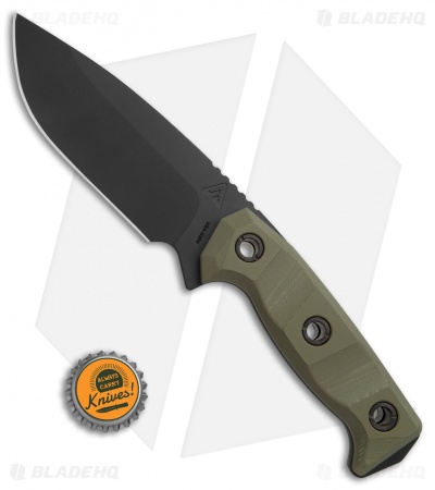 Atlas Dynamic Defense Harbinger Fixed Blade Knife OD Green G-10 (4.9" Black)
