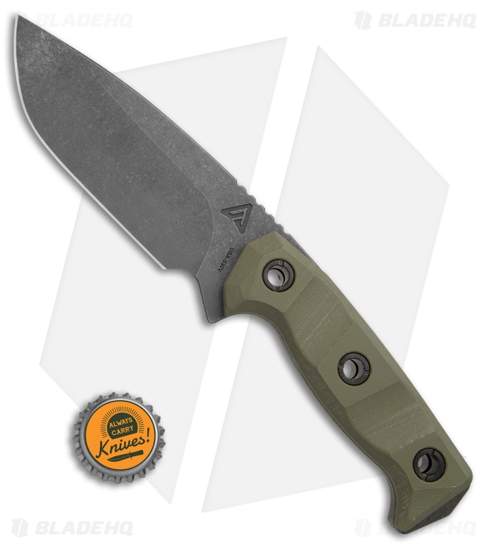 Atlas Dynamic Defense Harbinger Fixed Blade Knife OD Green G-10 (4.9" BB SW)