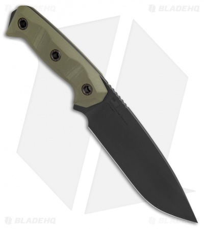 Atlas Dynamic Defense Harbinger Rex Fixed Blade Knife OD Green G-10 (6.4" Black)