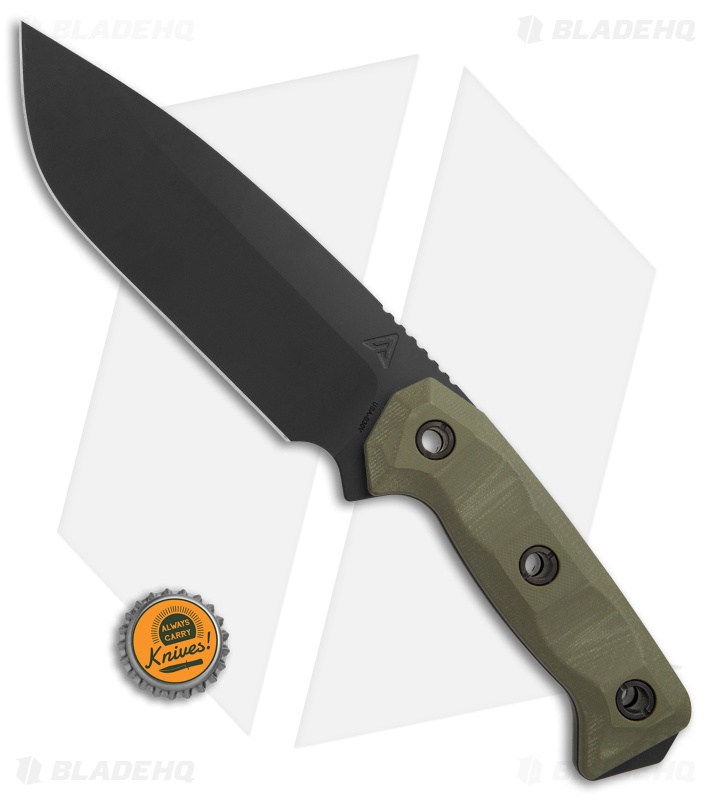 Atlas Dynamic Defense Harbinger Rex Fixed Blade Knife OD Green G-10 (6.4" Black)