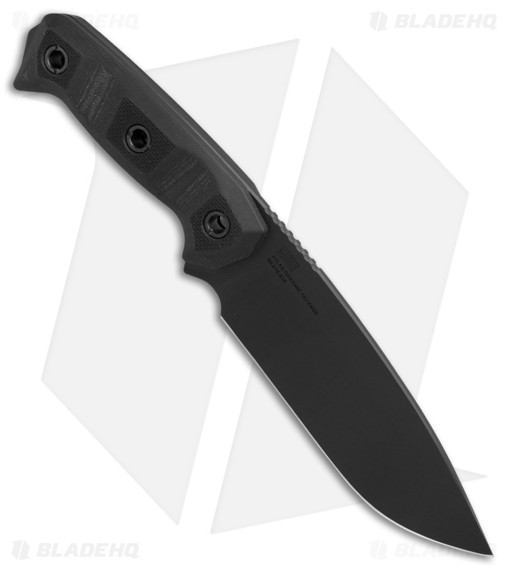 Atlas Dynamic Defense Harbinger Rex Fixed Blade Knife Black G-10 (6.4" Black)