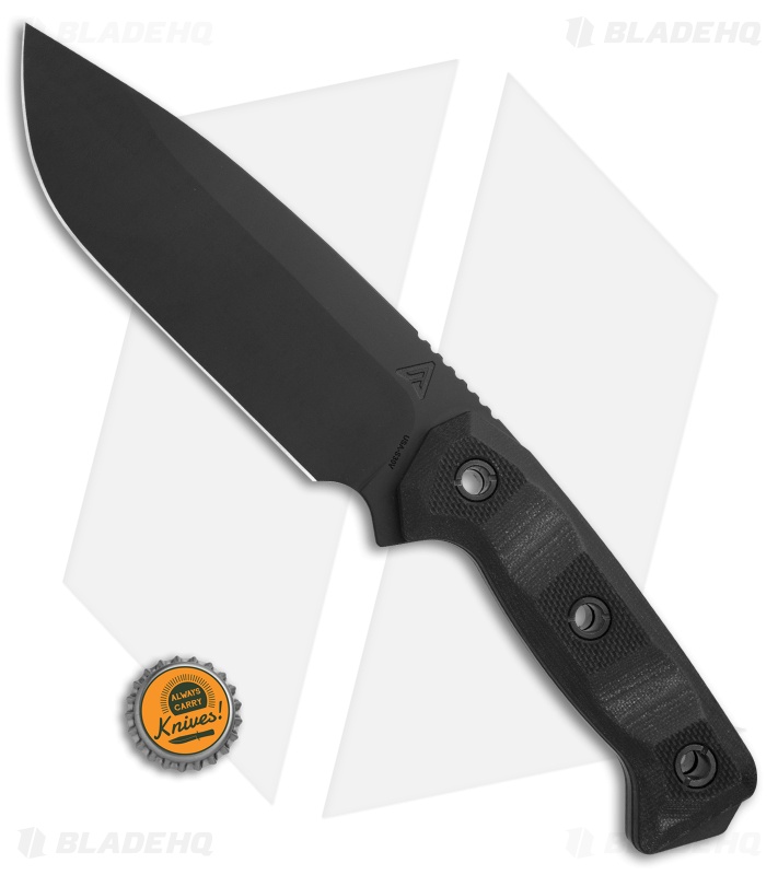 Atlas Dynamic Defense Harbinger Rex Fixed Blade Knife Black G-10 (6.4" Black)