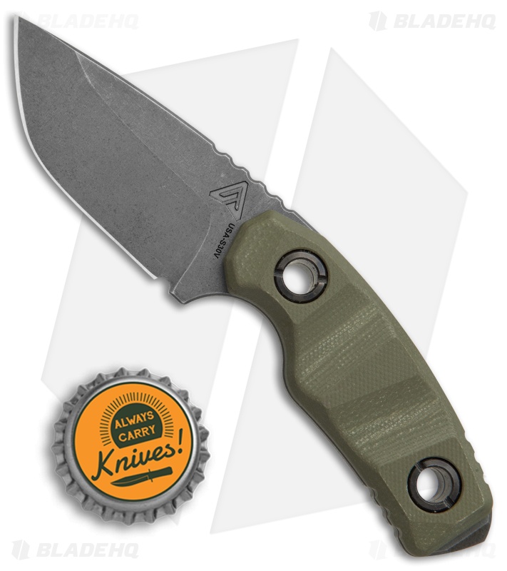 Atlas Dynamic Defense PUK Fixed Blade Knife OD Green G-10 (2.75" Stonewash)