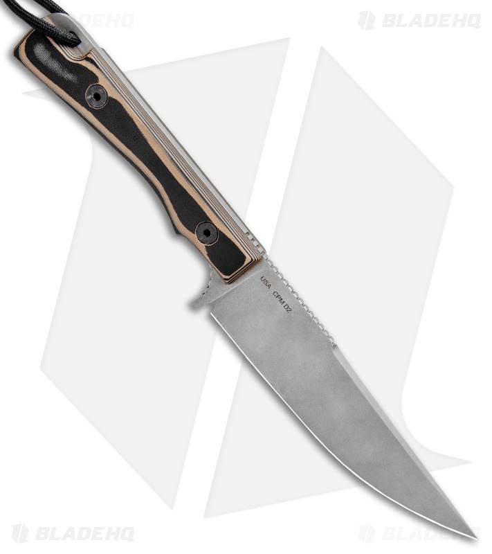 Attleboro Knives Caribou Mountain Hunter Fixed Blade Knife Tan G-10 (5.25" SW) 