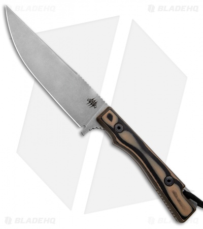 Attleboro Knives Caribou Mountain Hunter Fixed Blade Knife Tan G-10 (5.25" SW) 