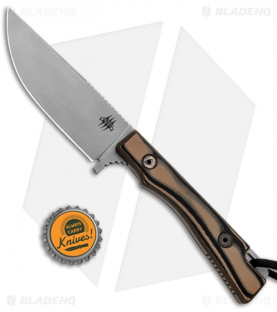 Attleboro Knives Caribou Mountain Skinner Fixed Blade Knife Tan G-10 (4.25" SW) 