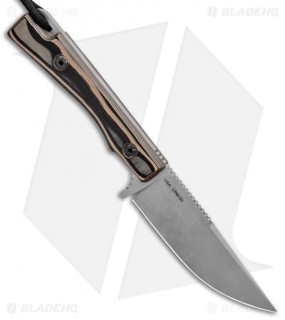 Attleboro Knives Caribou Mountain Skinner Fixed Blade Knife Tan G-10 (4.25" SW) 