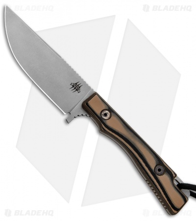Attleboro Knives Caribou Mountain Skinner Fixed Blade Knife Tan G-10 (4.25" SW) 