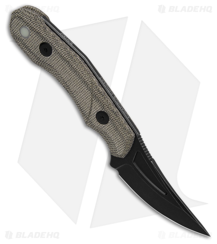 Audacious Concept Fanglet Fixed Blade Knife Green Micarta (2.4" Graywash)